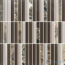 Brown Mixed Strip Linear Glass Stone Mixed Glass Tile VB-GSL76