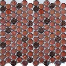 Chestnut Round Circle Glass Mosaic Tile VG-URD95