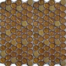 Gold Round Circle Glass Mosaic Tile VG-URD93