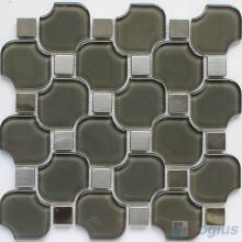 Gray Unique Shape Water Jet Glass Tile VG-UWJ89
