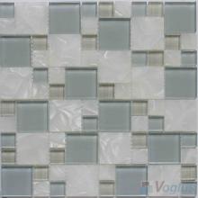 Gray White Magic Cube Glass Stone Mosaic Tiles VB-GSM77