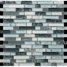Grayblue Linear Ice Crackled Glass Tiles VG-CKL99