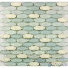 Honeydew Oval Shape Glass Mosaic Tile VG-UVL97