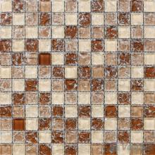 Light Brown 1x1 Ice Crackle Mosaic Tiles VG-CKB94