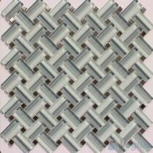 Light Gray Herringbone Cross Weave Glass Mosaic VG-UCW94