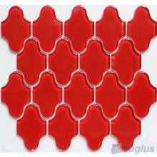Red Flower Shape Water Jet Glass Tile VG-UWJ92