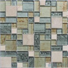 Slate Gray Magic Cube Glass Stone Mosaic Tiles VB-GSM82