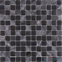Black 1x1 Glass Aluminum Mosaic VB-GMN87