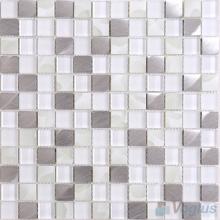 PJ White 1x1 Glass Aluminum Mosaic VB-GMN84