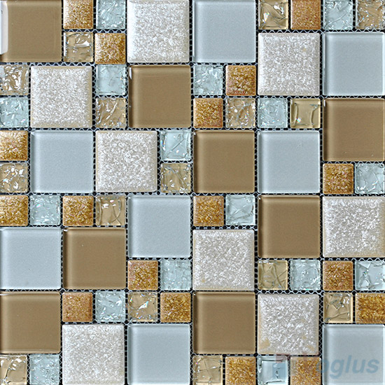 French Pattern Magic Glass Mixed Ceramic Mosaic Tile VB-GCM72