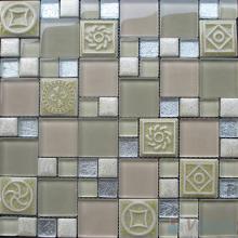 French Pattern Magic Glass Mixed Ceramic Mosaic Tile VB-GCM70