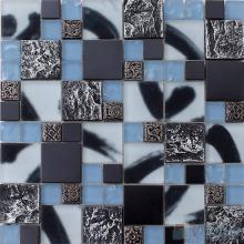 French Pattern Magic Glass Mixed Ceramic Mosaic Tile VB-GCM81