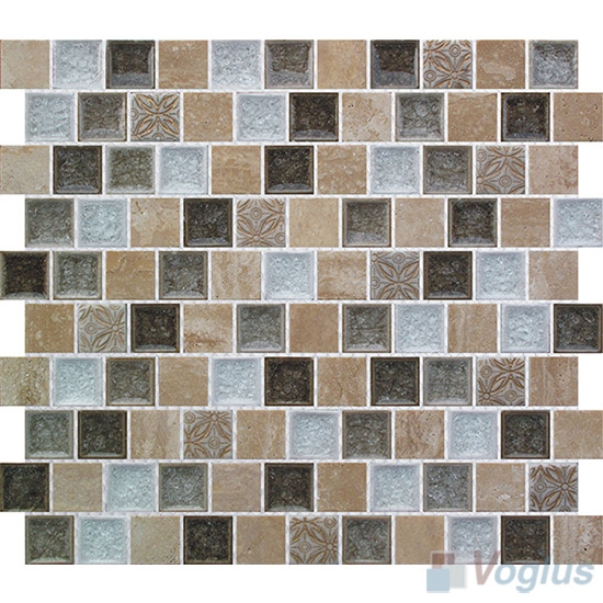 23x23mm 1x1 inch Offset Ceramic Stone Mosaic VB-SC80