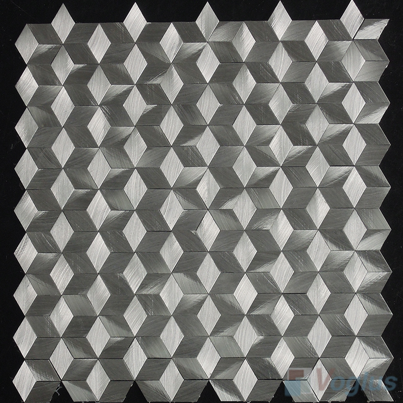 3D Silver Diamond Aluminum Mosaic VM-AM47