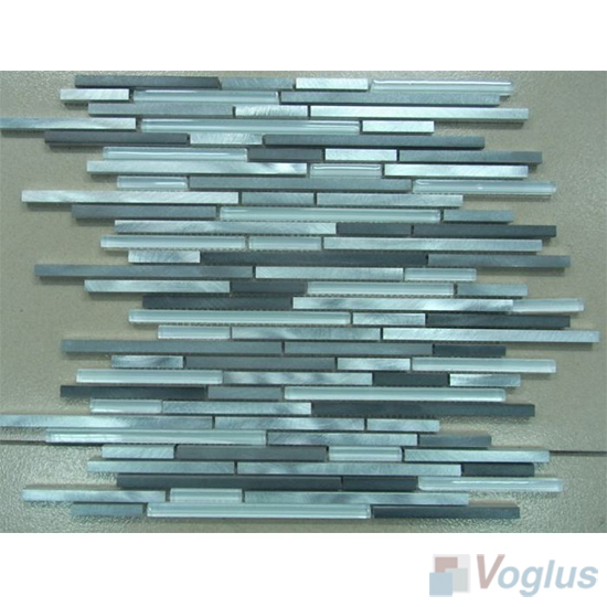 Bullet Glass Aluminum Metal Mosaic Tiles VM-AM61