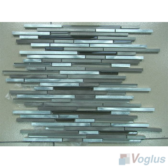 Bullet Glass Aluminum Metal Mosaic Tiles VM-AM62