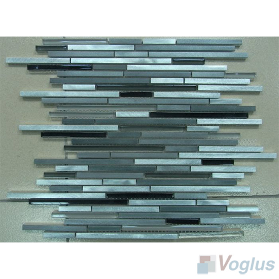 Bullet Glass Aluminum Metal Mosaic Tiles VM-AM63