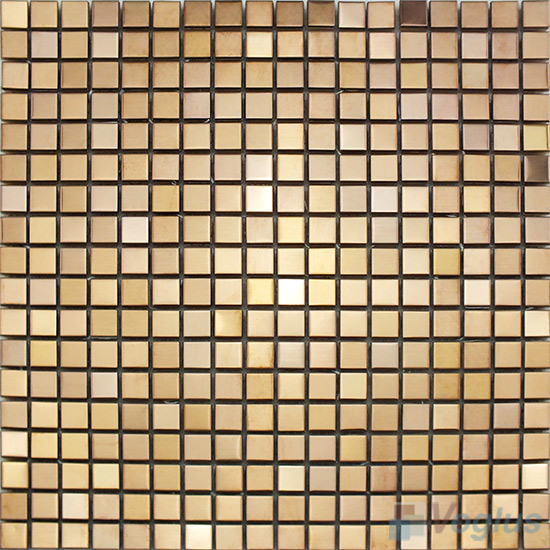 Gold 15x15mm Stainless Steel Mosaic VM-SS76