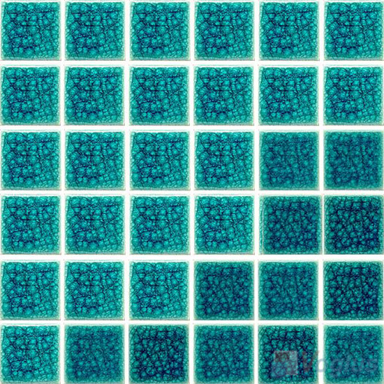 Green Swimming Pool 2x2 Ice Crackled Ceramic Mosaic Tiles Ceramic Mosaic VC-CK99