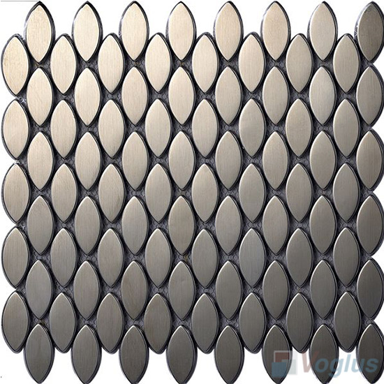 Oval Shaped Stainless Steel Metal Mosaic Tiles VM-SS59