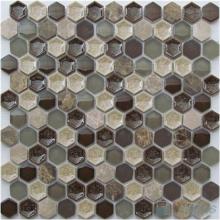 1 inch Hexagon Stone Ceramic Mixed Mosaic Tiles VB-SC61