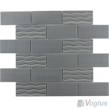 48x98mm 2x4 inch Brick Brushed Metal Mosaic Tiles VM-SS53