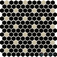 Black 1 inch Hexagon Shaped Ceramic Mosaic Tile VC-US97