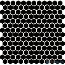 Black 1 inch Hexagon Shaped Ceramic Mosaic VC-US99