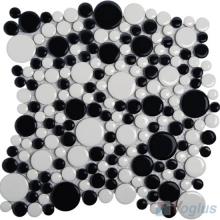 Black White Bubble Pebble Ceramic Mosaic VC-US91