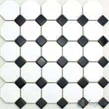 Black White Octagon Dot Porcelain Mosaic Tiles VC-BW99