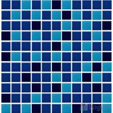 Blue Blend 25x25mm 1x1 inch Plain Pool Ceramic Mosaic Tiles VC-PL86