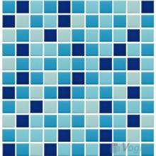 Blue Mixed 25x25mm 1x1 inch Plain Pool Ceramic Mosaic VC-PL89