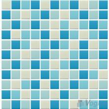 Blue Mixed 25x25mm 1x1 inch Plain Pool Ceramic Mosaic VC-PL90