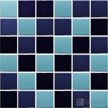 Blue Mixed 48x48mm 2x2 inch Plain Pool Ceramic Mosaic Tiles VC-PL91