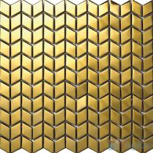 Diamond Shape Gold Stainless Steel Mosaic Tiles VM-SS67