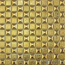 Gold 23x23mm 1x1 inch Metal Plated Ceramic Mosaic Tiles VC-PT96