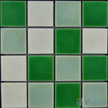 Green Mixed 75x75mm 3x3 inch Swimming Pool Ceramic Mosaic VC-SP93