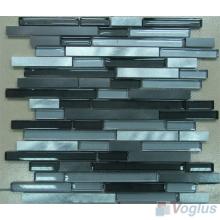 Linear Glass Aluminum Mosaic Tiles VM-AM58