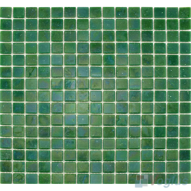 Pakistan Green 20x20mm Dot Glass Mosaic Tiles VG-DTS70