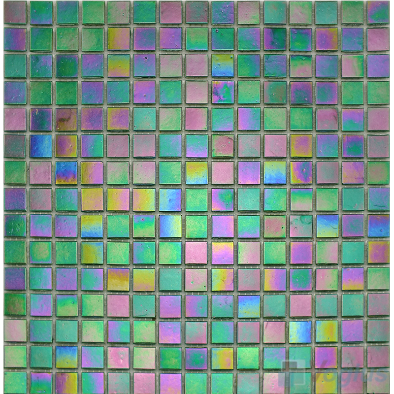 20x20mm Rainbow Iridium Glass Mosaic VG-RDR84