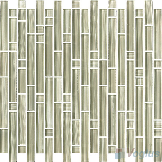 Ivory Liner Hand Painted Glass Mosaic Tile VG-HPP95