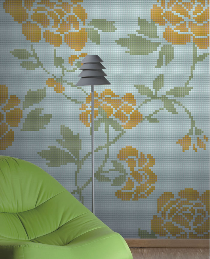 Mosaic Mural Flower Art Pattern VG-PAF70