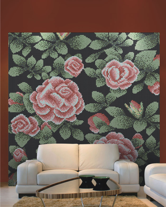 Mosaic Mural Flower Art Pattern VG-PAF72