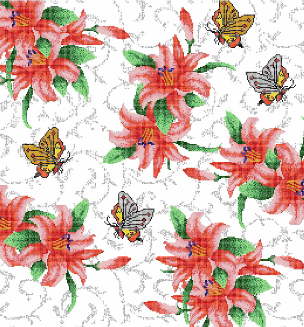 Mosaic Mural Flower Art Pattern VG-PAF94