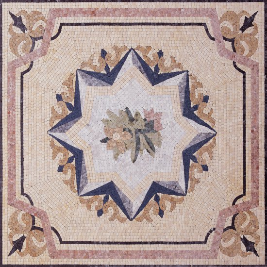 Square Marble Mosaic Floor Rug VS-AFR91