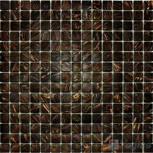Black 20x20mm Gold Star Glass Mosaic Tile VG-GLS89
