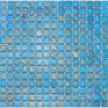 Carolina Blue 20x20mm Gold Line Glass Mosaic VG-GLS98