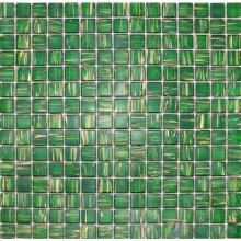 Dark Green 20x20mm Gold Line Glass Mosaic VG-GLS95
