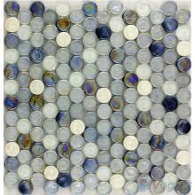 Gray Blend Circle Round Shaped Glass Mosaic VG-URD89