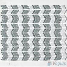 Gray Diamond Shaped Wavy Glass Mosaic VG-UDM93